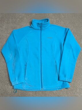 Columbia Benton Springs Fleece Jacket Women's Large Blue Full Zip Pockets Soft